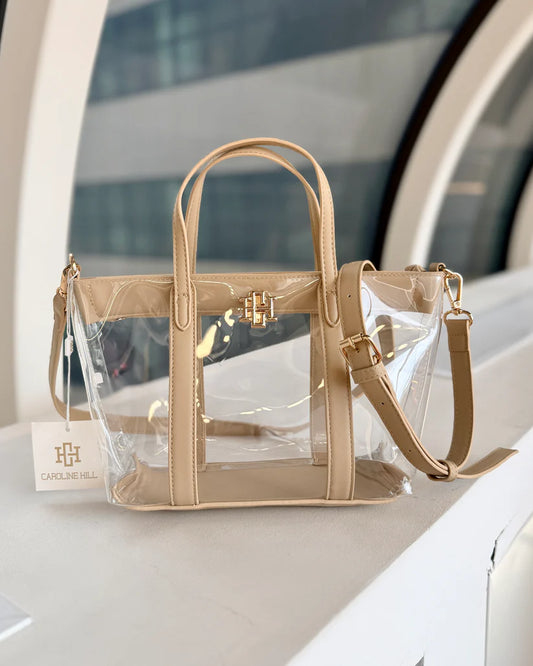 The Molly Clear Mini Tote/ Nude