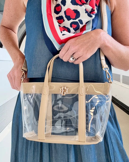 The Molly Clear Mini Tote/ Nude