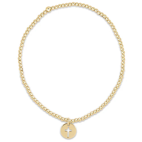 ENewton/ EGirl/ Classic Gold 2MM Bead Bracelet-Blessed Small Gold Disc