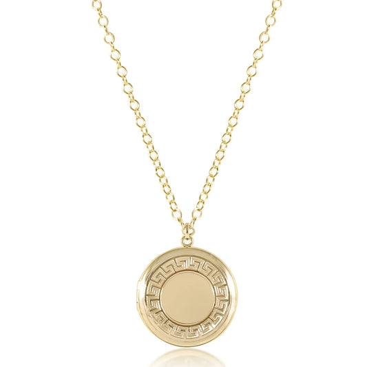 ENewton/ 18" Necklace Gold-Cherish Medium Locket-Gold
