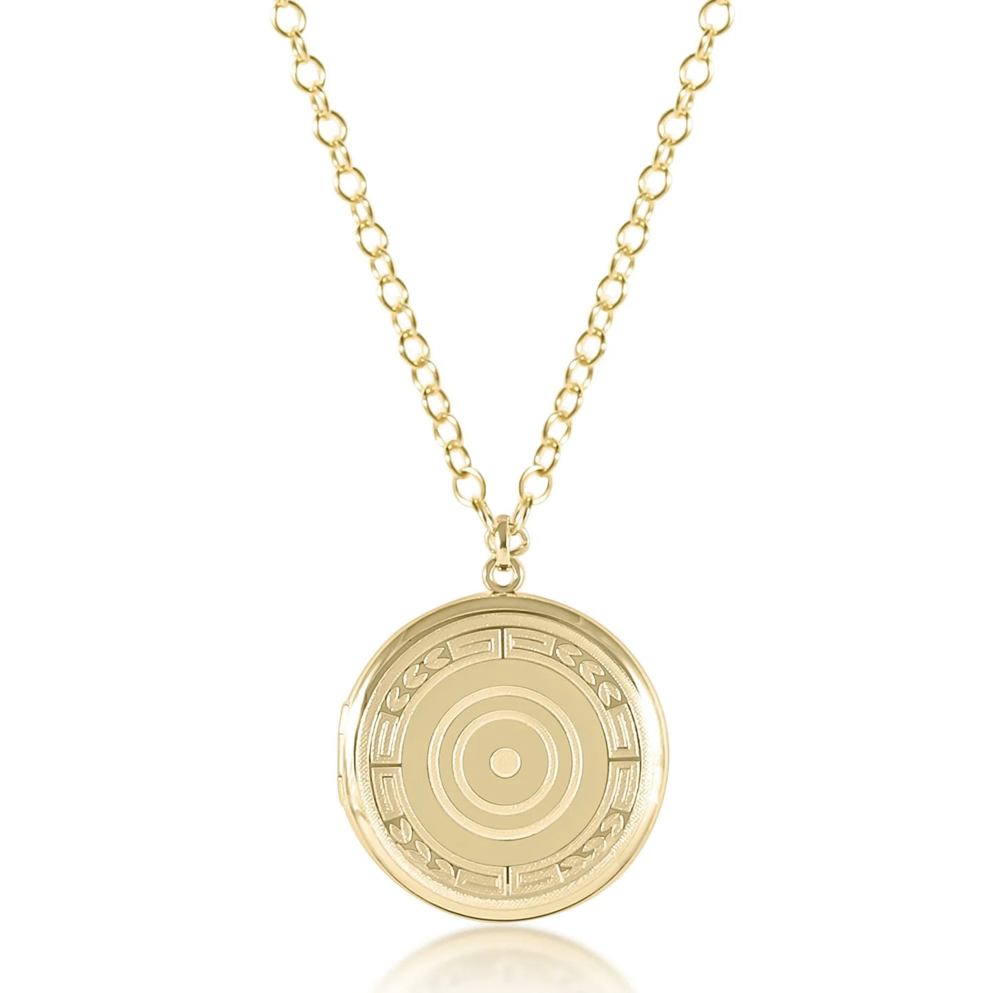 ENewton/ 18" Necklace Gold-Cherish Large Locket-Gold