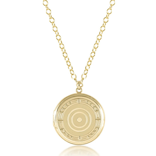 ENewton/ 18" Necklace Gold-Cherish Large Locket-Gold