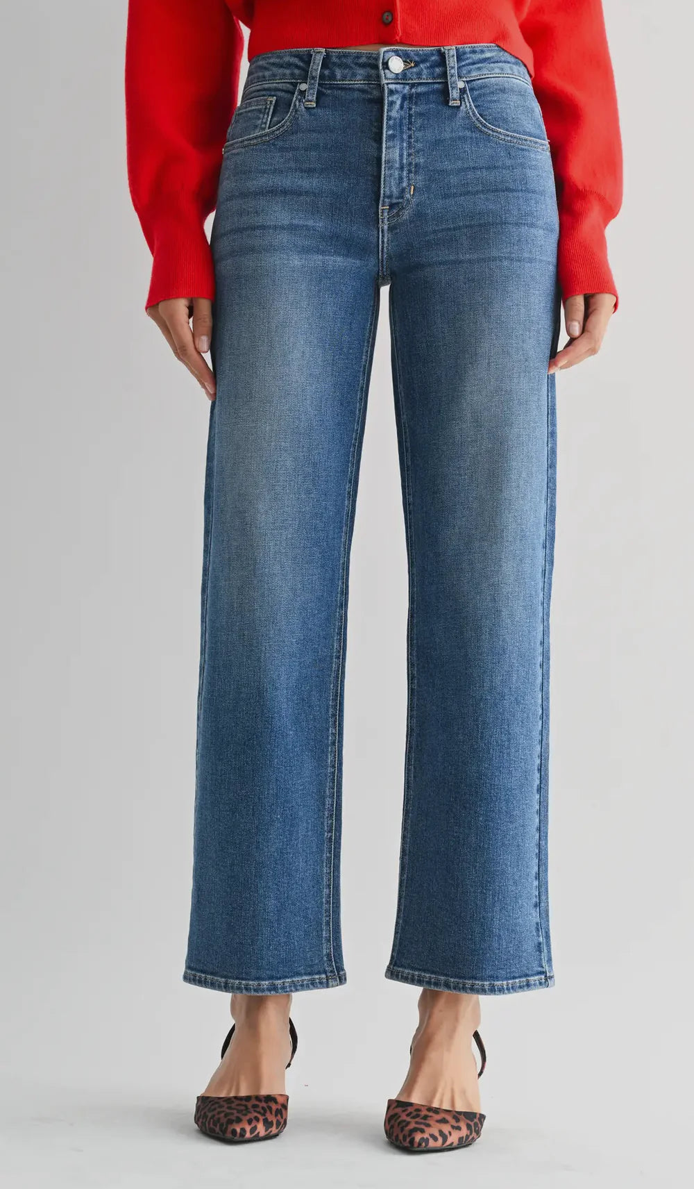 Just Black/ MR Slim Wide Leg/ Medium Wash