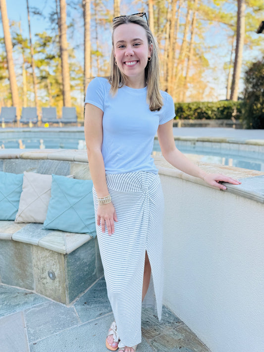 The Rylen Ribbed Midi Skirt