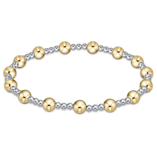 ENewton/ Classic Sincerity Pattern 5MM Bead Bracelet-Mixed Metal