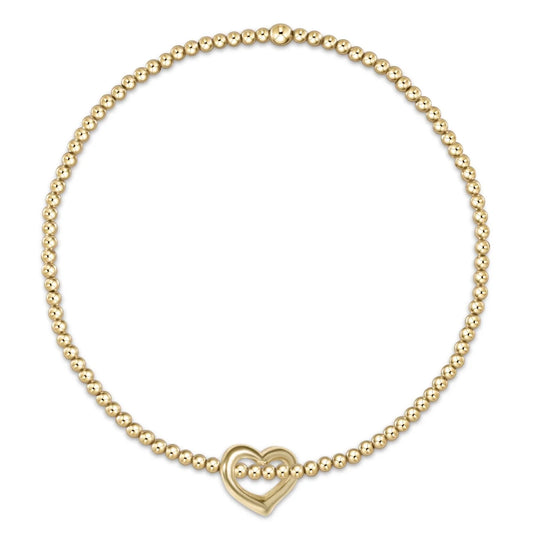 ENewton/ Classic Gold 2MM Bead Bracelet - Love Small Gold Charm