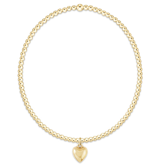 ENewton/ EGirl/ Classic Gold 2MM Bracelet-Love Plush Small Gold Charm