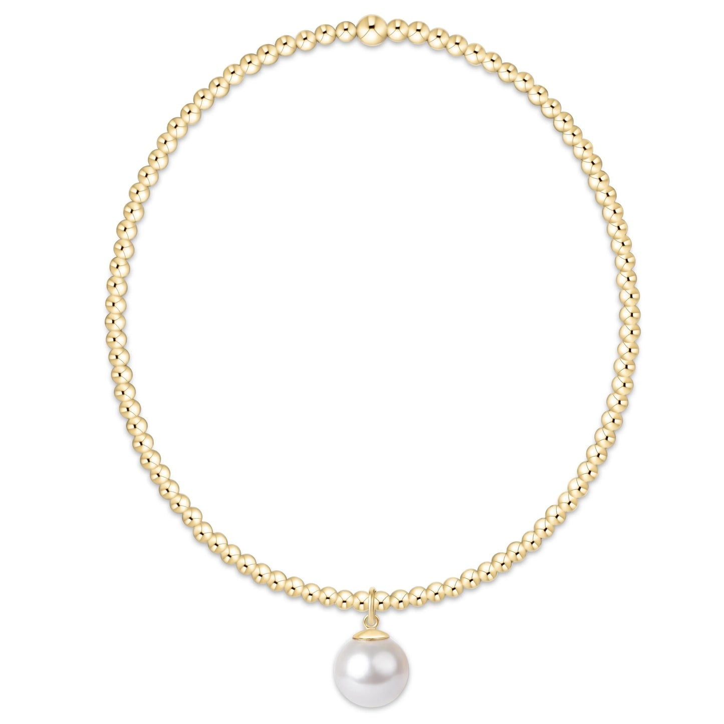 ENewton/ Classic Gold 2MM Bracelet-Classic Pearl 8MM Charm
