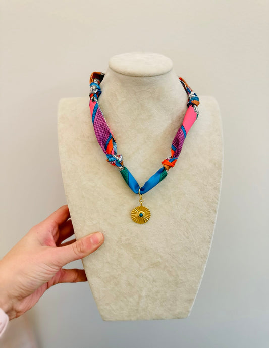 The Create Your Own Necklace-Scarf B-Turquoise Coin