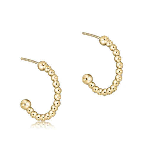 ENewton/ Beaded Classic 1" Post Hoop-2mm Gold