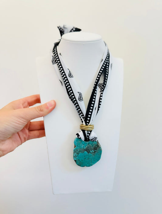 BPD/ Scarf II Necklace/ Black + White