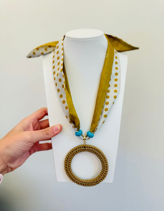 BPD/ Scarf III Necklace/ Woven Pendant