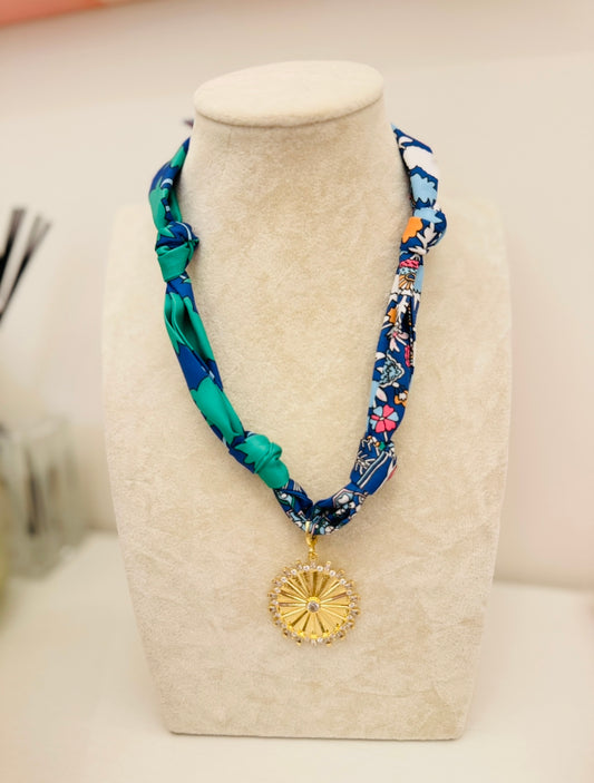 The Create Your Own Necklace-Multi Color Floral-CZ Coin
