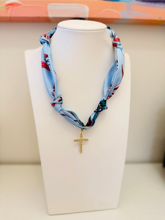 The Create Your Own Necklace-Scarf GG-Bezel Cross