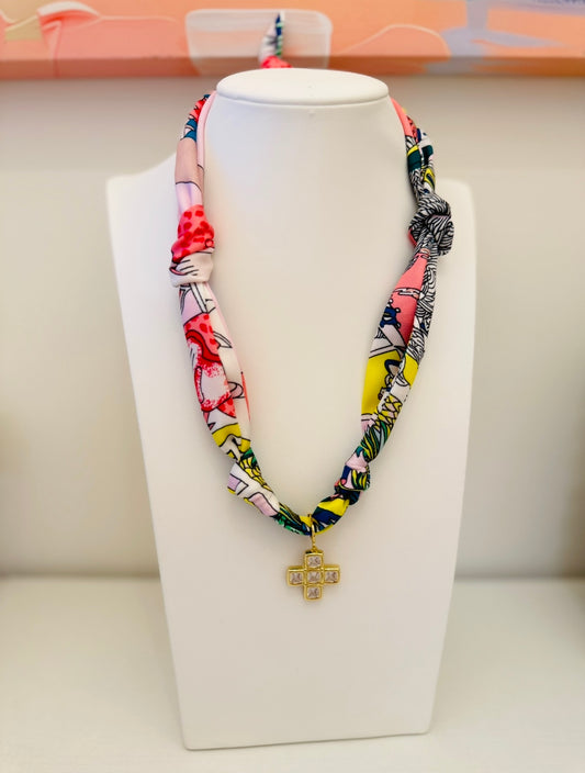 The Create Your Own Necklace-Scarf KK-Block Cross