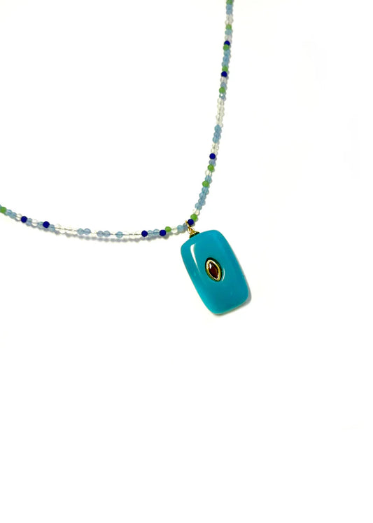 BPD/ The Kat Necklace/ Turquoise with Blue Mix