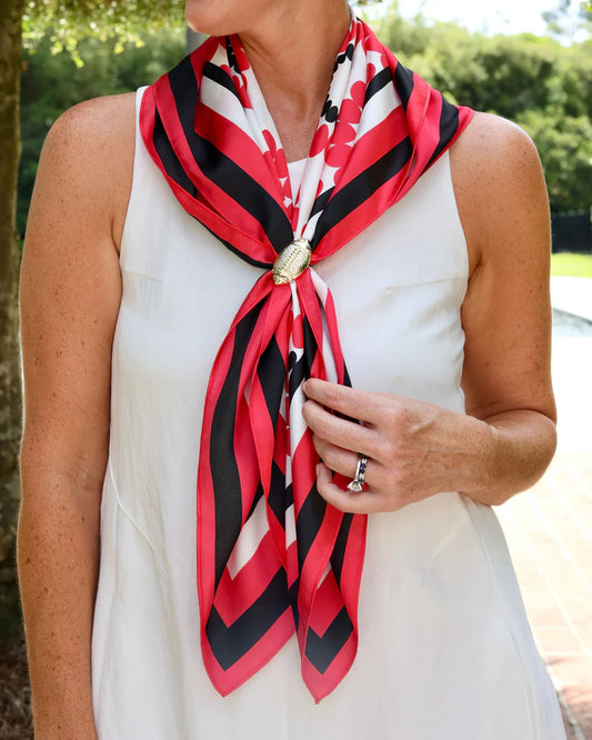 The Lucy Floral Scarf/ Large/ Red+Black