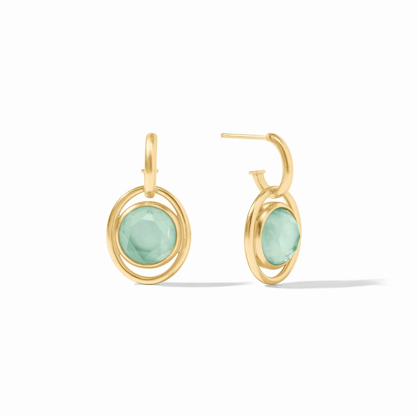 Julie Vos/ Laguna Hoop & Charm Earring/ Iridescent Aquamarine Blue