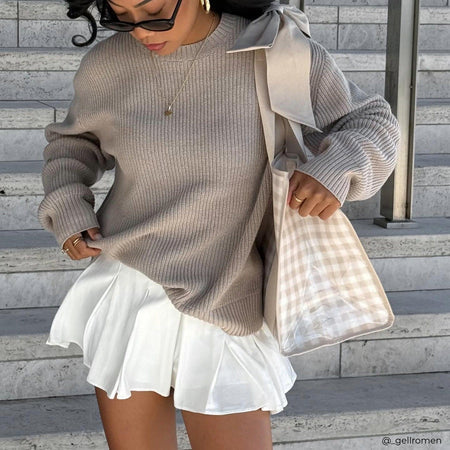 Case-Mate/ Bow Jelly Tote Bag/ Latte Gingham
