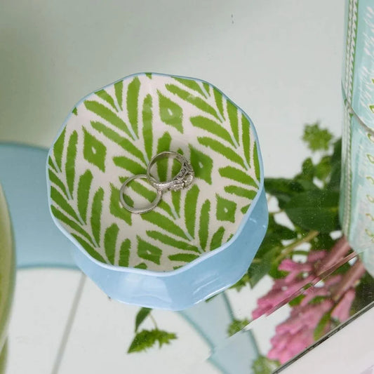 Laura Park/ Ceramic Ring Dish/ Petite Frond Green