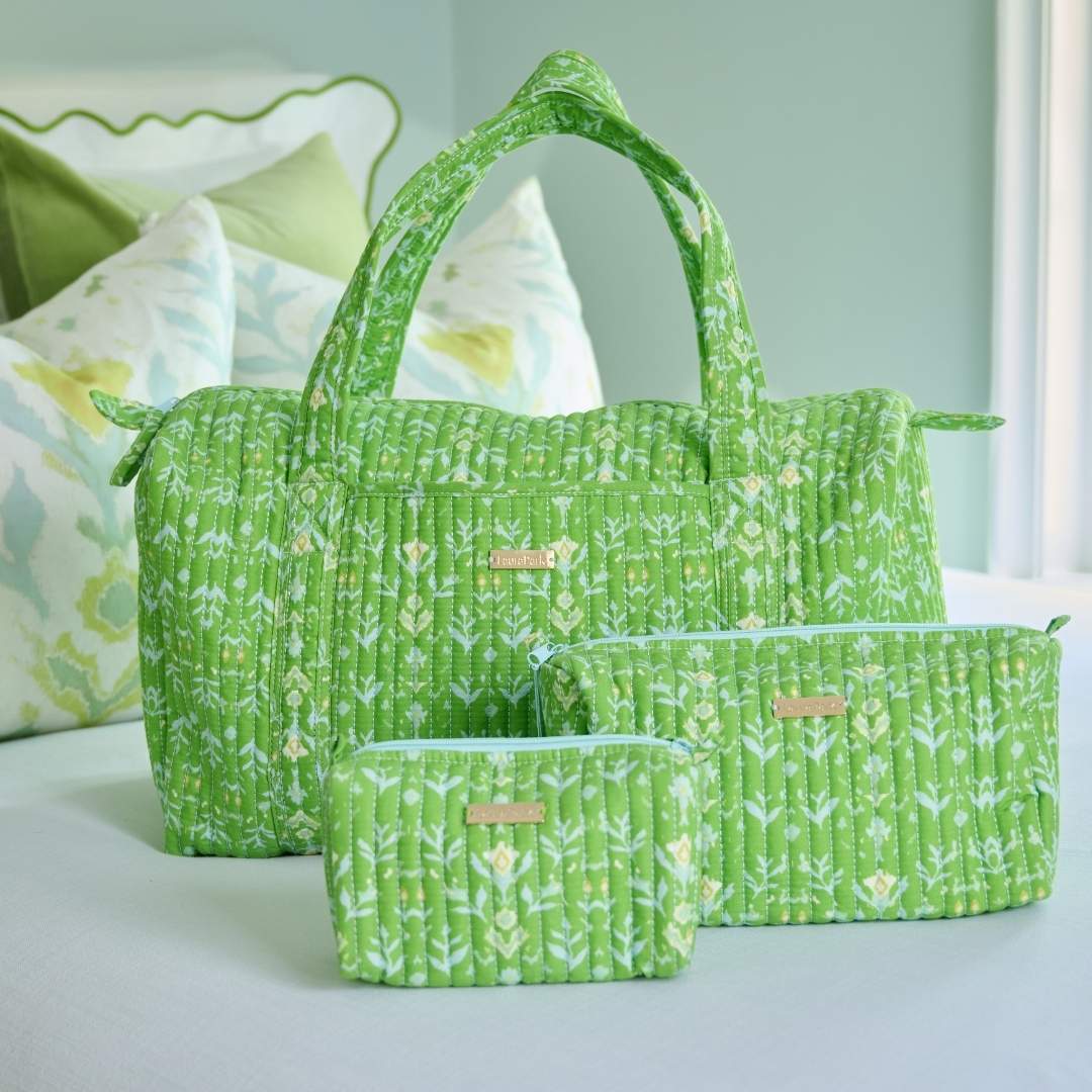 Laura Park/ Signature Duffle Bag/ Petal Garden Green