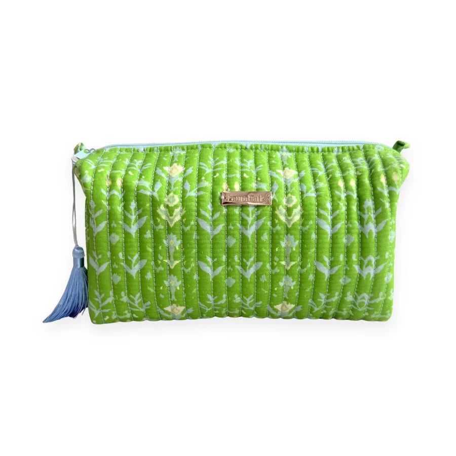 Laura Park/ Signature Large Cosmetic Bag/ Petal Garden Green