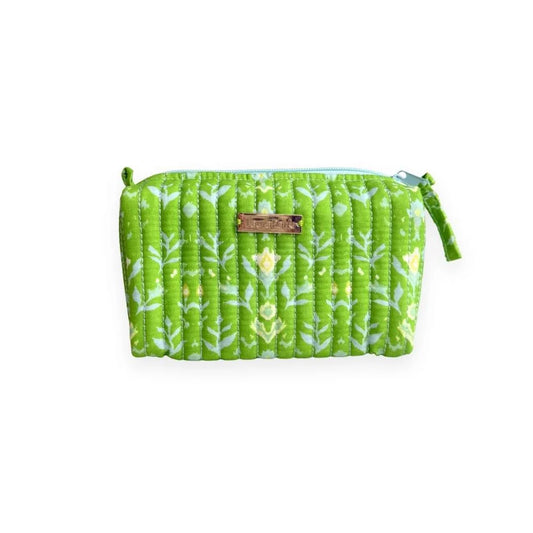 Laura Park/ Signature Small Cosmetic Bag/ Petal Garden Green