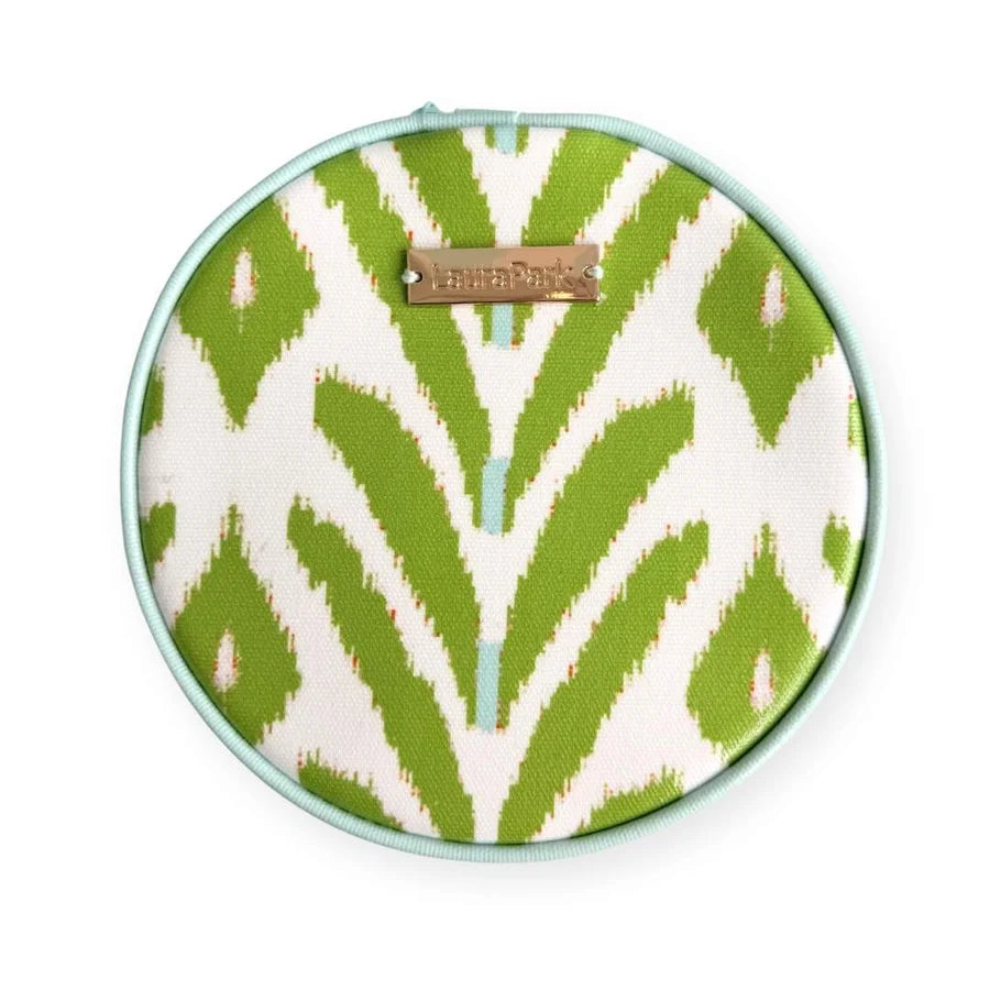 Laura Park/ Round Jewelry Case/ Petite Frond Green