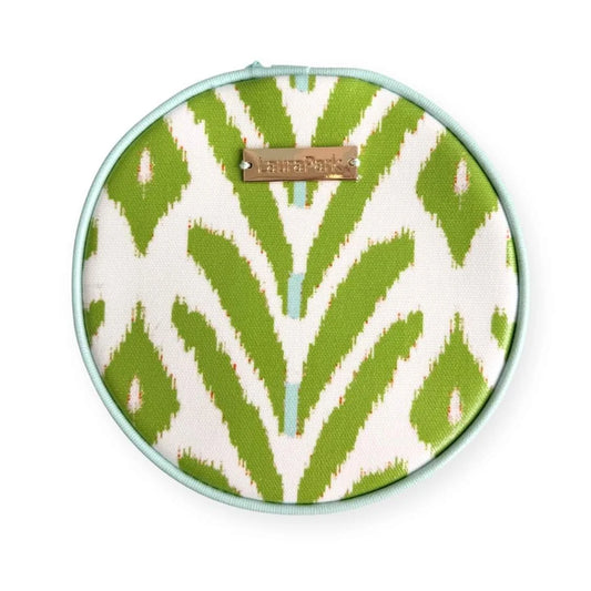 Laura Park/ Round Jewelry Case/ Petite Frond Green