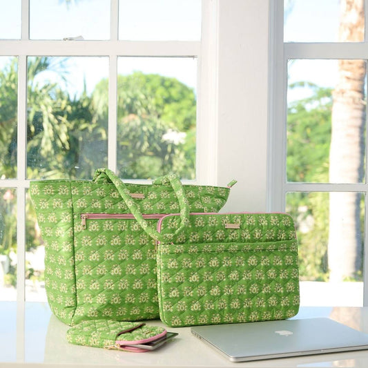 Laura Park/ Quilted Laptop Case/ Rosemary Meadow