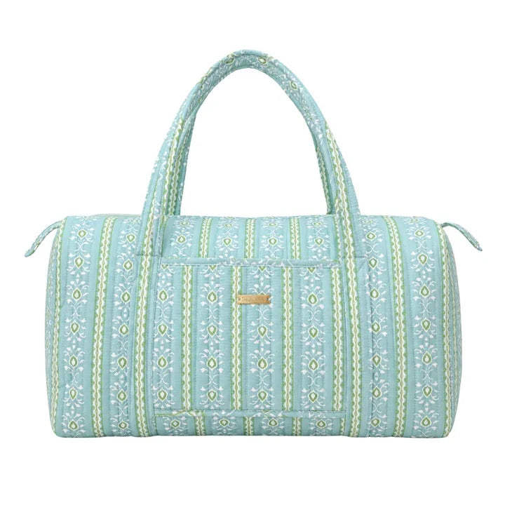 Laura Park/ Signature Duffle Bag/ Rosemary Stripe Blue
