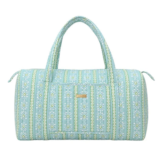 Laura Park/ Signature Duffle Bag/ Rosemary Stripe Blue