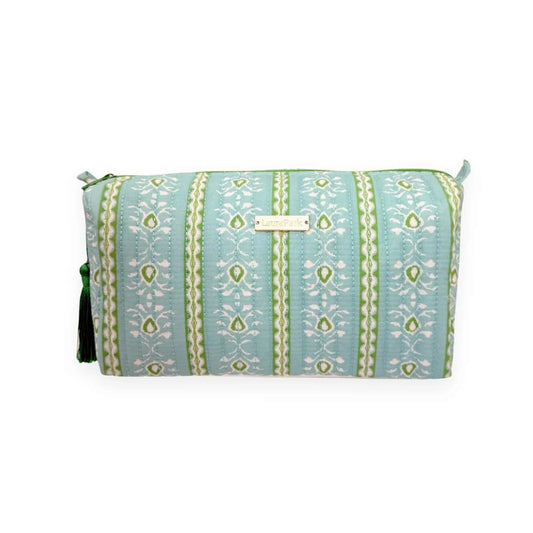 Laura Park/ Signature Large Cosmetic Bag/ Rosemary Stripe Blue