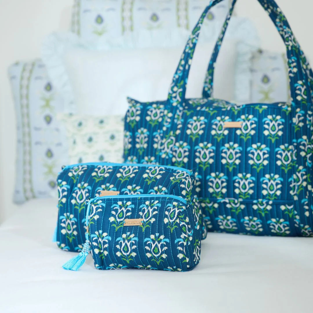 Laura Park/ Signature Small Cosmetic Bag/ Rosemary Indigo