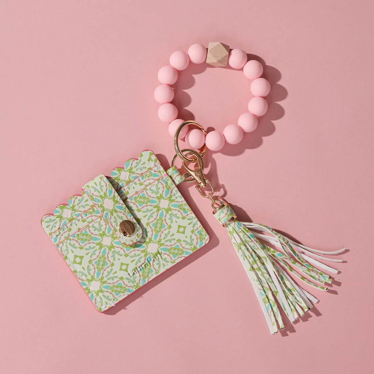 Laura Park/ Keychain Wristlet Wallet/ Lagos Blush