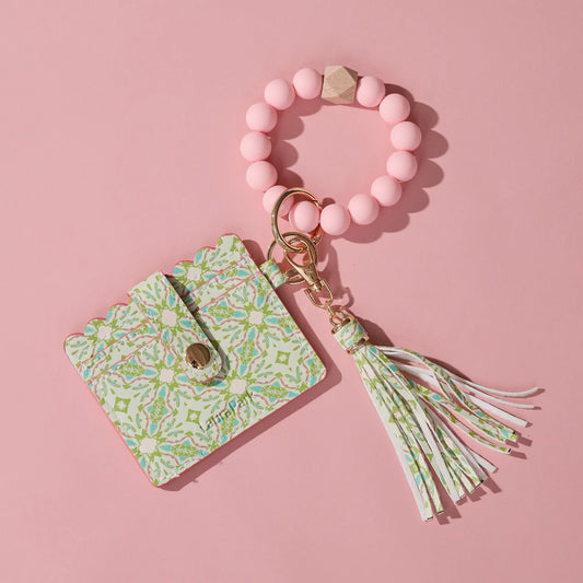 Laura Park/ Keychain Wristlet Wallet/ Lagos Blush