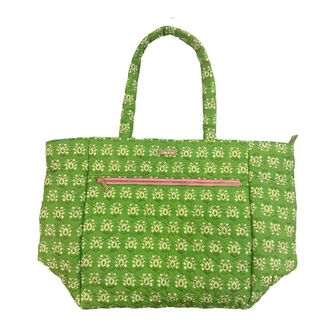 Laura Park/ Quilted Tote Bag/ Rosemary Meadow