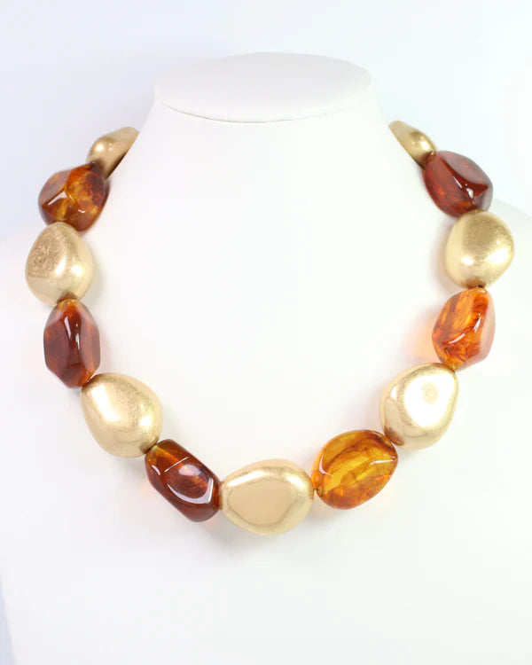 The Alfred Beaded Necklace/ Tortoise