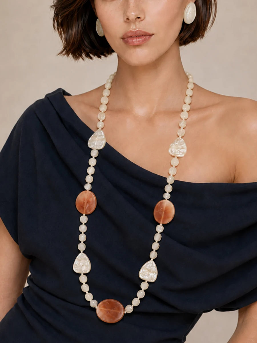 The Estelle Mixed Bead Long Necklace