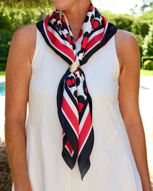 The Meredith Spotted Scarf/ Large/ Red+Black
