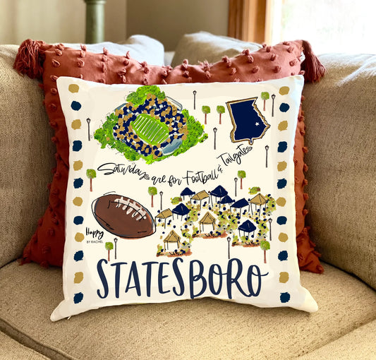 The Statesboro College Town Pillow