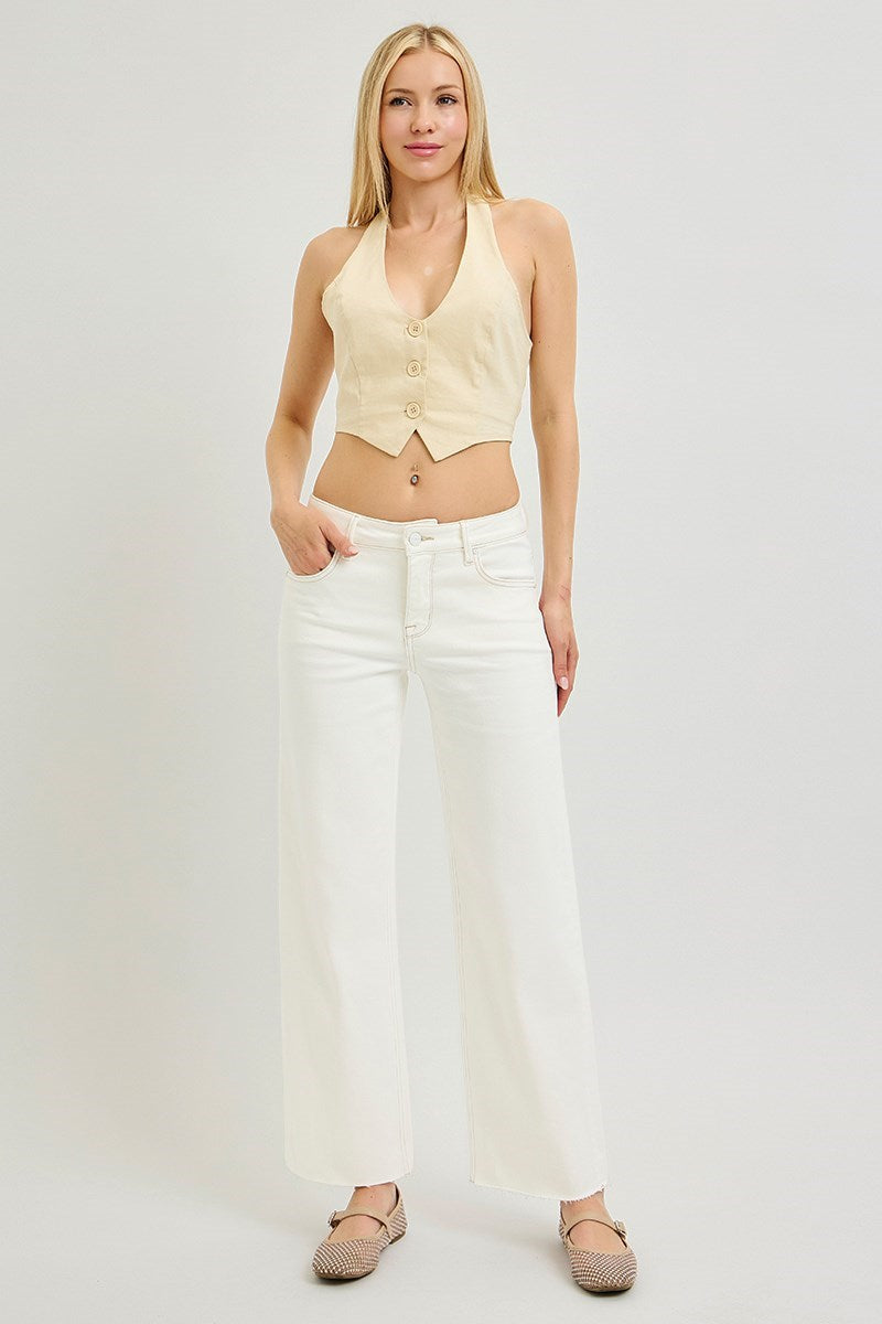 Risen/ TC MR Ankle Straight Raw Hem