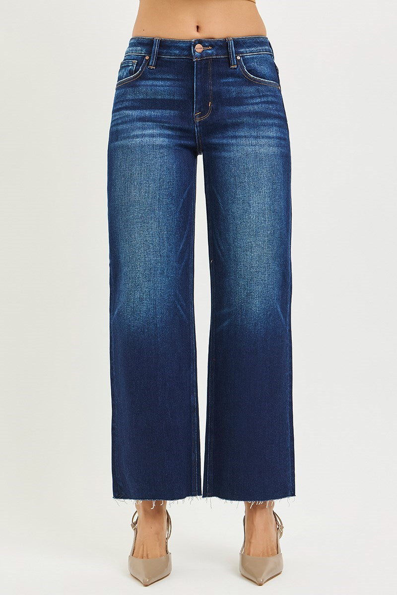 Risen/ MR Crop Straight Clean Cut Hem Jean