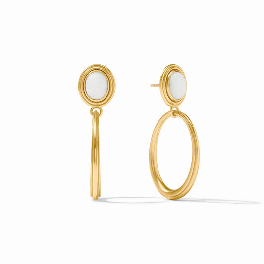 Julie Vos/ Portofino Statement Earring/ White Jade