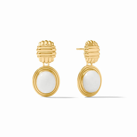 Julie Vos/ Portofino Stone Earring/ White Jade