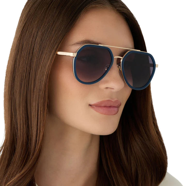 Diff/ Joey Sunglasses/ Clubhouse Blue + Brushed Gold