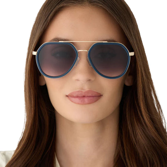 Diff/ Joey Sunglasses/ Clubhouse Blue + Brushed Gold