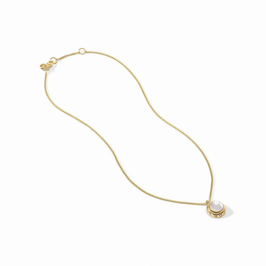 Julie Vos/ Rainbow Delicate Necklace/ Iridescent Clear Crystal