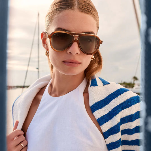 DIFF/ Tosca III Sunglasses/ Tawny Tortoise Brown Gradient Polarized