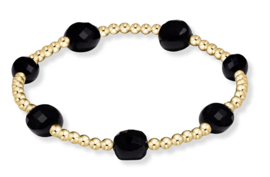 ENewton/ Admire Gold 3MM Bead Bracelet-Faceted Onyx